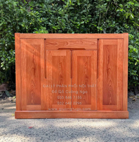 Tủ Để Giày Dép Gỗ Xoan Đào 4 Cánh Trơn Hiện Đại 1m2