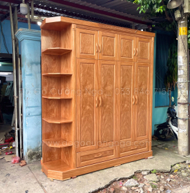 Tủ quần áo gỗ đinh hương 2 tầng 5 cánh - góc trang trí 