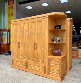Tủ quần áo gỗ gõ đỏ hiện đại 2m3 - vế phải 