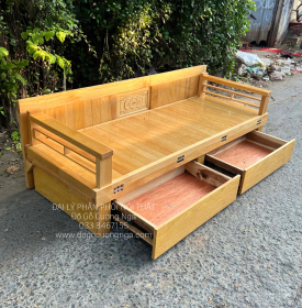 Giường Gấp Gỗ Sồi 1m6x1m Ngăn Kéo Đa Năng Giá Rẻ 