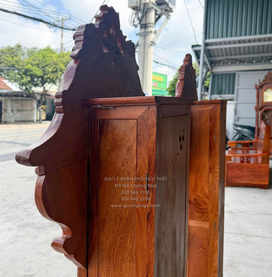 Đồng Hồ Gỗ Hương Đá Mẫu Hoa Lá Tây Cao Cấp 1m75