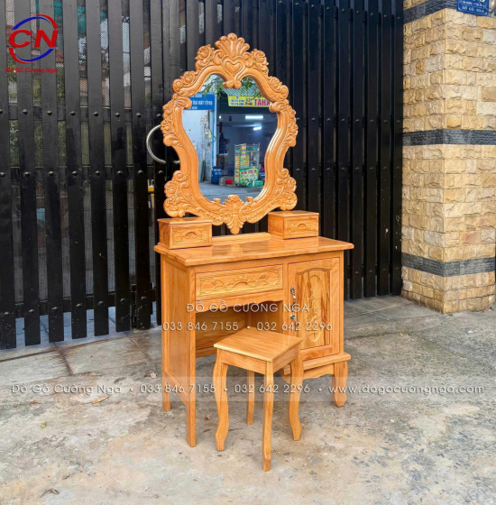Bàn Trang Điểm Gỗ Gõ Đỏ 80cm – Sang Trọng Cho Phòng Ngủ Hiện Đại