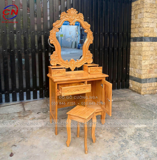 Bàn Trang Điểm Gỗ Gõ Đỏ 80cm – Sang Trọng Cho Phòng Ngủ Hiện Đại