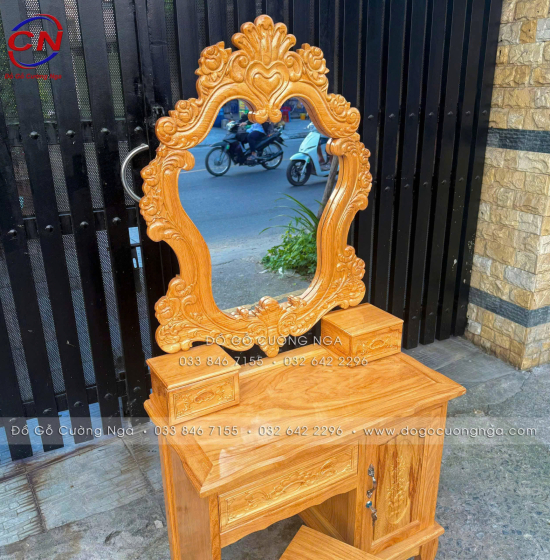 Bàn Trang Điểm Gỗ Gõ Đỏ 80cm – Sang Trọng Cho Phòng Ngủ Hiện Đại