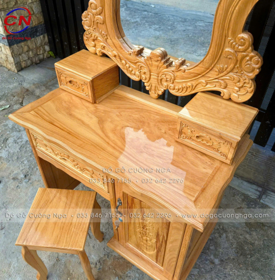 Bàn Trang Điểm Gỗ Gõ Đỏ 80cm – Sang Trọng Cho Phòng Ngủ Hiện Đại