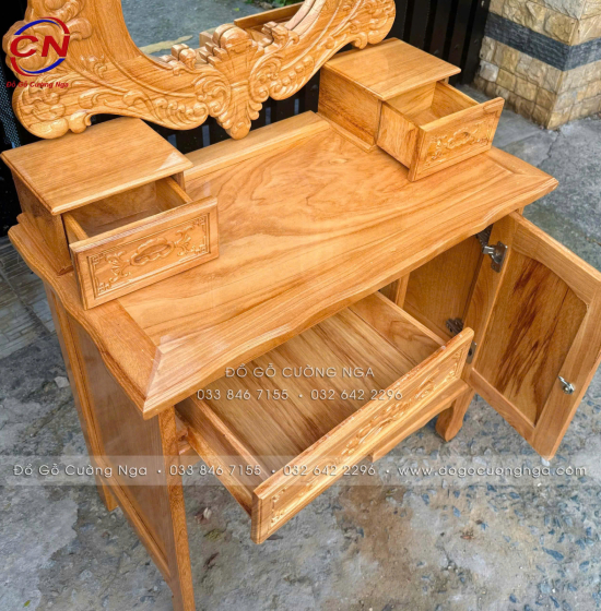 Bàn Trang Điểm Gỗ Gõ Đỏ 80cm – Sang Trọng Cho Phòng Ngủ Hiện Đại