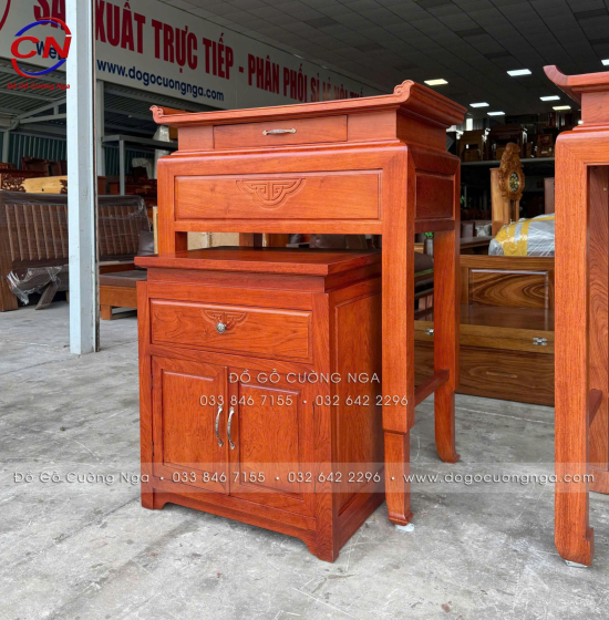 Bàn Thờ Gỗ Hương Đá Hiện Đại 98cm Cho Chung Cư Căn Hộ