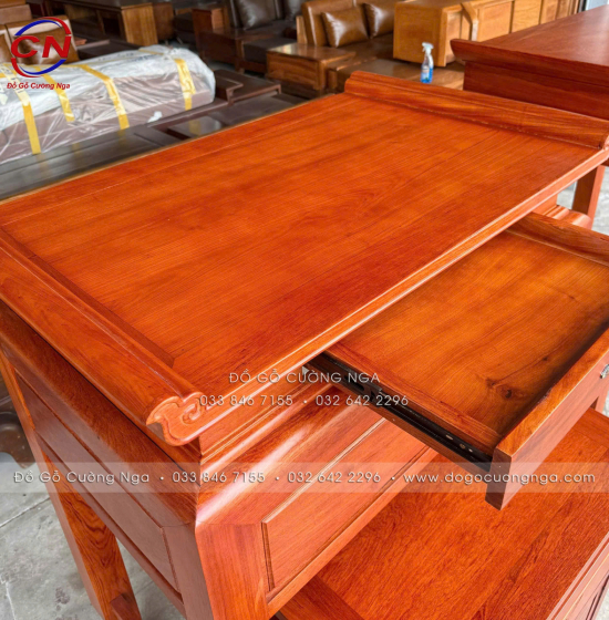 Bàn Thờ Gỗ Hương Đá Hiện Đại 98cm Cho Chung Cư Căn Hộ