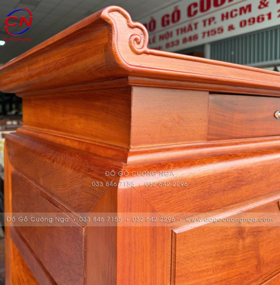 Bàn Thờ Gỗ Hương Đá Hiện Đại 98cm Cho Chung Cư Căn Hộ