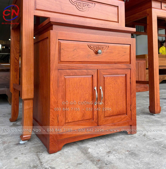 Bàn Thờ Gỗ Hương Đá Hiện Đại 98cm Cho Chung Cư Căn Hộ