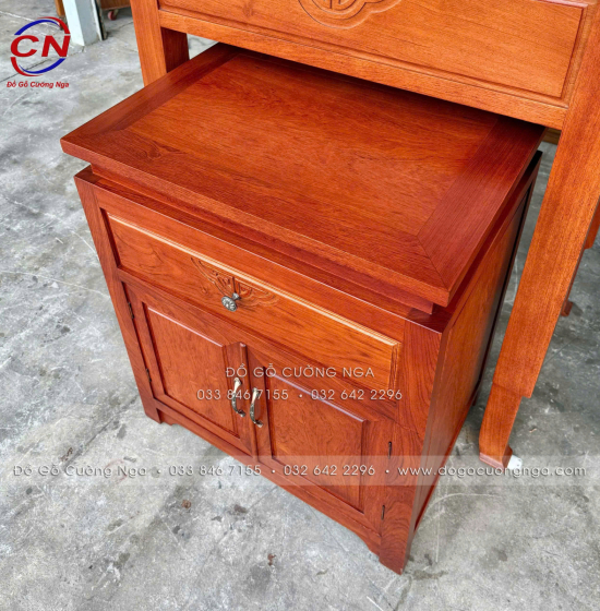 Bàn Thờ Gỗ Hương Đá Hiện Đại 98cm Cho Chung Cư Căn Hộ