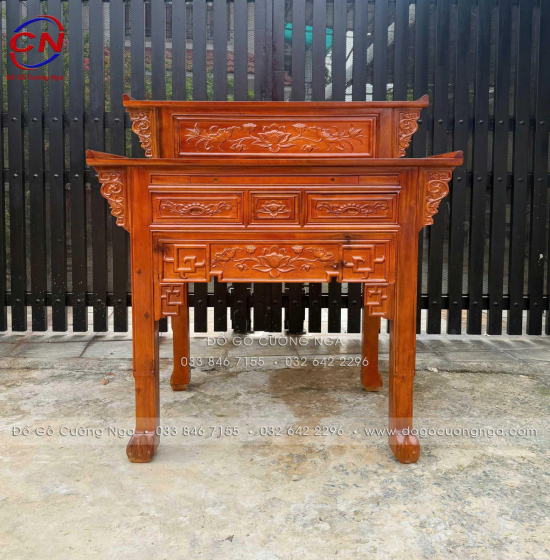 Bàn Thờ 2 Tầng Gỗ Tràm Đủ Kích Thước – Thiết Kế Trang Nghiêm