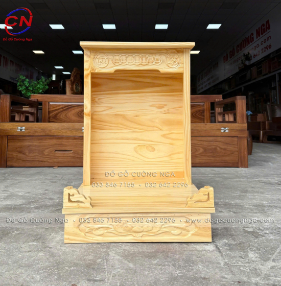 Bàn Thờ Ông Địa Gỗ Thông 48cm Giá Rẻ Phù Hợp Mọi Không Gian Thờ 