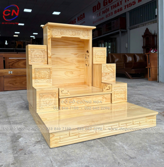 Bàn Thờ Ông Địa Gỗ Thông 48cm Giá Rẻ Phù Hợp Mọi Không Gian Thờ 