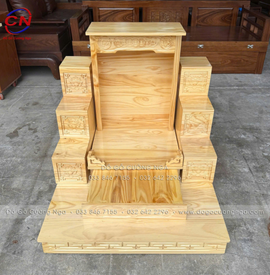 Bàn Thờ Ông Địa Gỗ Thông 48cm Giá Rẻ Phù Hợp Mọi Không Gian Thờ 