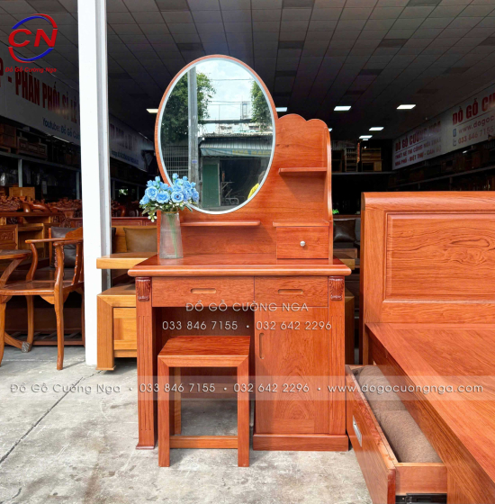 Bộ Phòng Ngủ Gỗ Hương Đá Kết Hợp Giường Ngăn Kéo Thiết Kế Hiện Đại