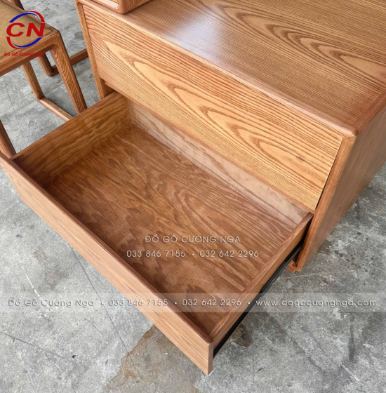 Bàn Trang Điểm Gỗ Sồi Có Thể Rút Dài Tùy Chỉnh Kích Thước