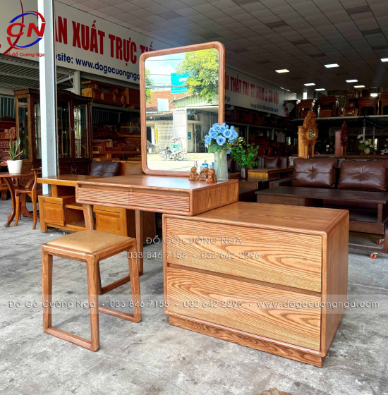Bàn Trang Điểm Gỗ Sồi Có Thể Rút Dài Tùy Chỉnh Kích Thước
