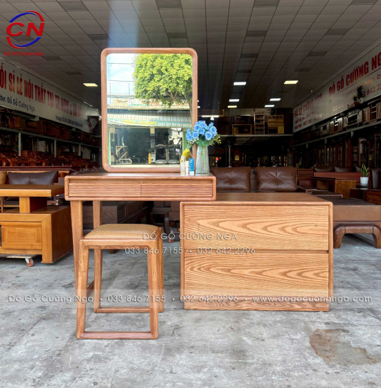 Bàn Trang Điểm Gỗ Sồi Có Thể Rút Dài Tùy Chỉnh Kích Thước