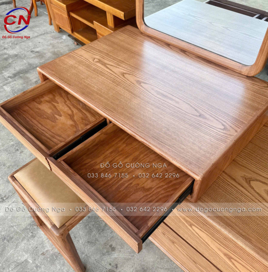 Bàn Trang Điểm Gỗ Sồi Có Thể Rút Dài Tùy Chỉnh Kích Thước