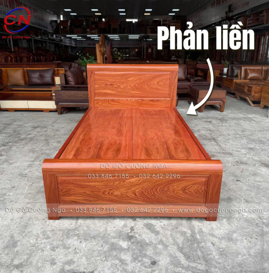 Giường Ngủ Gỗ Hương Đá Đơn 1m2 Đẹp Bền Chắc
