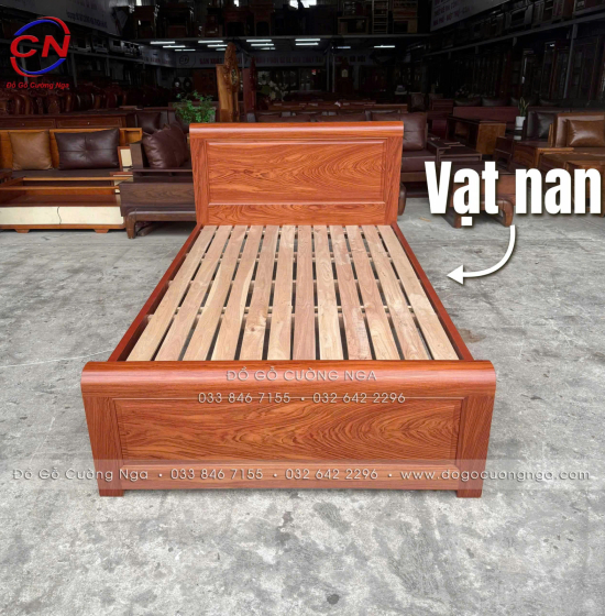 Giường Ngủ Gỗ Hương Đá Đơn 1m2 Đẹp Bền Chắc