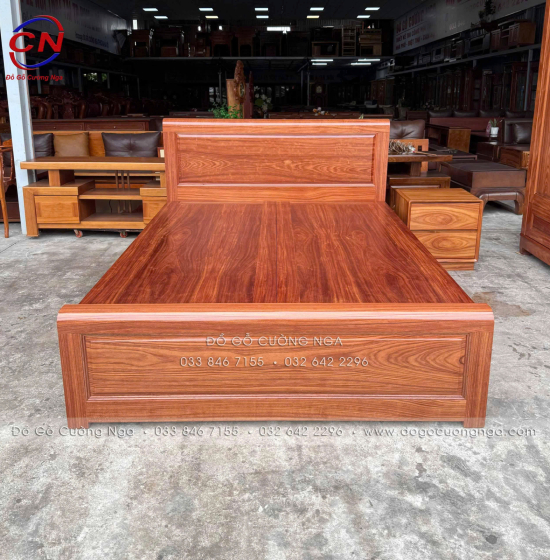 Combo Phòng Ngủ Gỗ Cẩm Tự Nhiên Hiện Đại 3 Chi Tiết