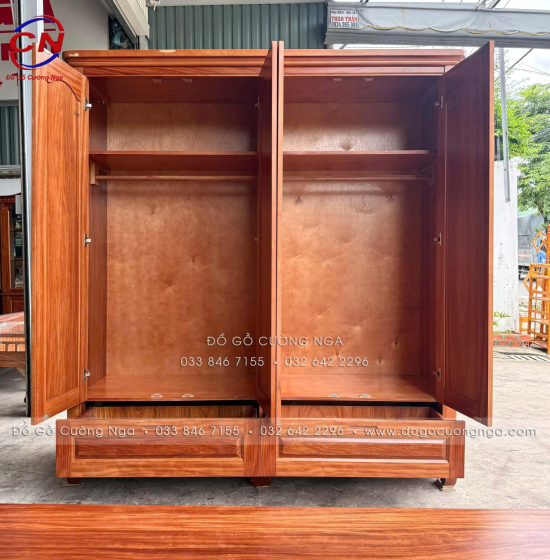 Combo Phòng Ngủ Gỗ Cẩm Tự Nhiên Hiện Đại 3 Chi Tiết