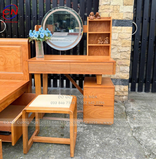 Combo Nội Thất Phòng Ngủ Gỗ Gõ Đỏ Hiện Đại 4 Chi Tiết 