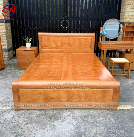 Combo Nội Thất Phòng Ngủ Gỗ Gõ Đỏ Hiện Đại 4 Chi Tiết 