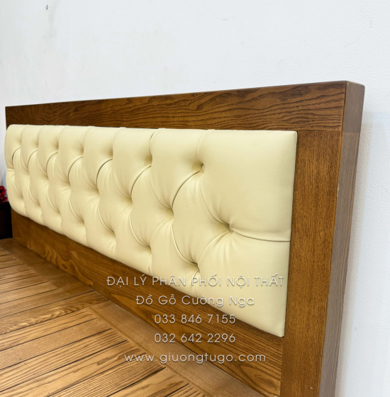 Combo Phòng Ngủ Gỗ Sồi Nga Lau Màu Óc Chó 4 Chi Tiết