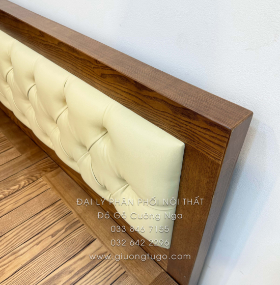 Combo Phòng Ngủ Gỗ Sồi Nga Lau Màu Óc Chó 4 Chi Tiết
