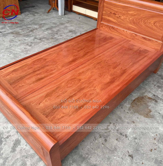 Giường Ngủ Gỗ Hương Đá Đơn 1m2 Đẹp Bền Chắc
