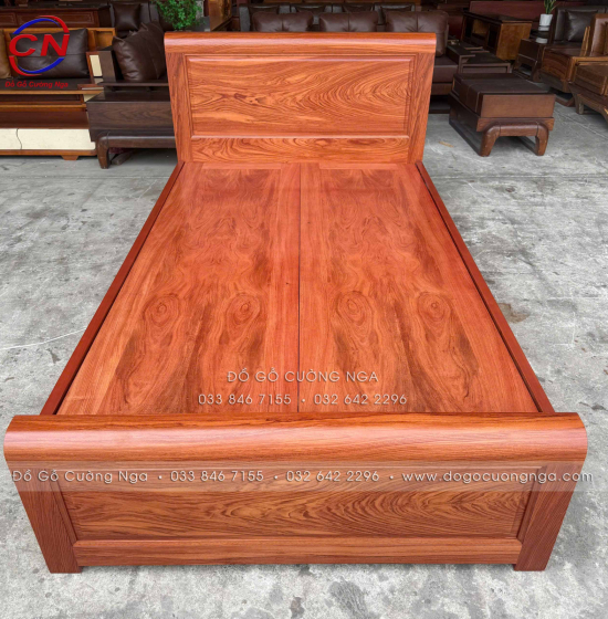 Giường Ngủ Gỗ Hương Đá Đơn 1m2 Đẹp Bền Chắc
