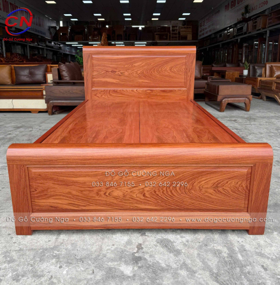 Giường Ngủ Gỗ Hương Đá Đơn 1m2 Đẹp Bền Chắc