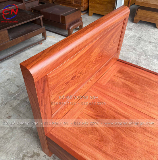 Giường Ngủ Gỗ Hương Đá Đơn 1m2 Đẹp Bền Chắc