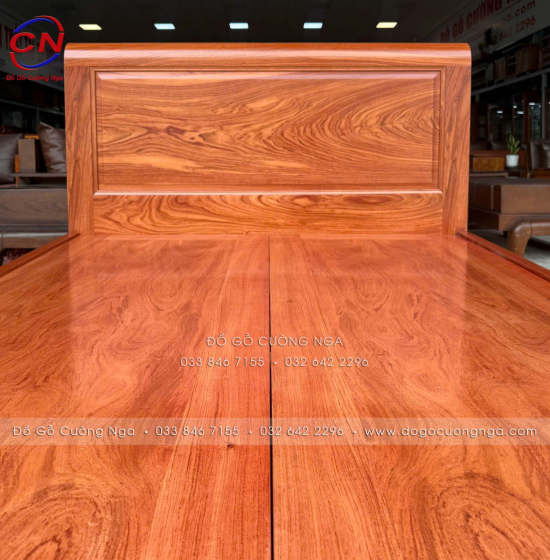 Giường Ngủ Gỗ Hương Đá Đơn 1m2 Đẹp Bền Chắc
