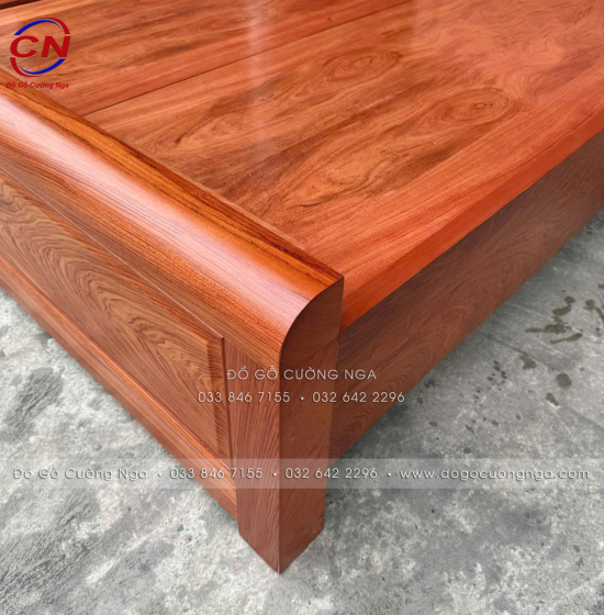 Giường Ngủ Gỗ Hương Đá Đơn 1m2 Đẹp Bền Chắc