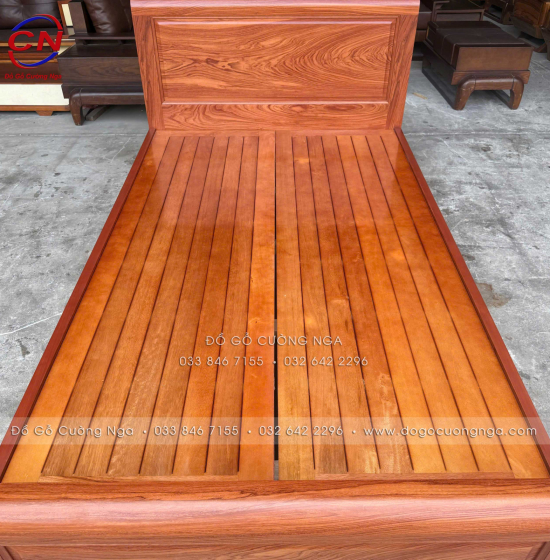 Giường Ngủ Gỗ Hương Đá Đơn 1m2 Đẹp Bền Chắc