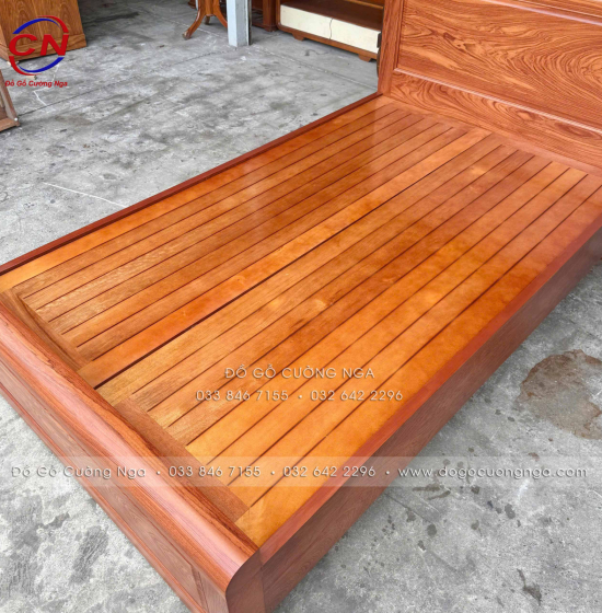 Giường Ngủ Gỗ Hương Đá Đơn 1m2 Đẹp Bền Chắc