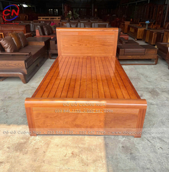 Giường Ngủ Gỗ Xoan Đào Phản Thưa 1m2 – Giường Đơn Chắc Chắn