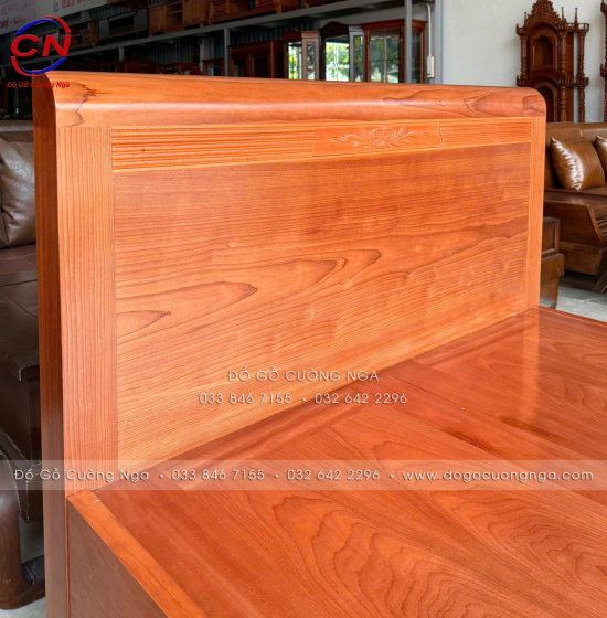 Giường Đơn Gỗ Xoan Đào 1m2 Phản Liền Thiết Kế Chỉ Hoa
