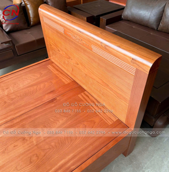 Giường Đơn Gỗ Xoan Đào 1m2 Phản Liền Thiết Kế Chỉ Hoa