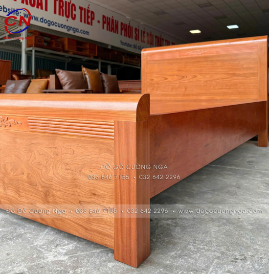 Giường Ngủ Gỗ Xoan Đào Phản Thưa 1m2 – Giường Đơn Chắc Chắn