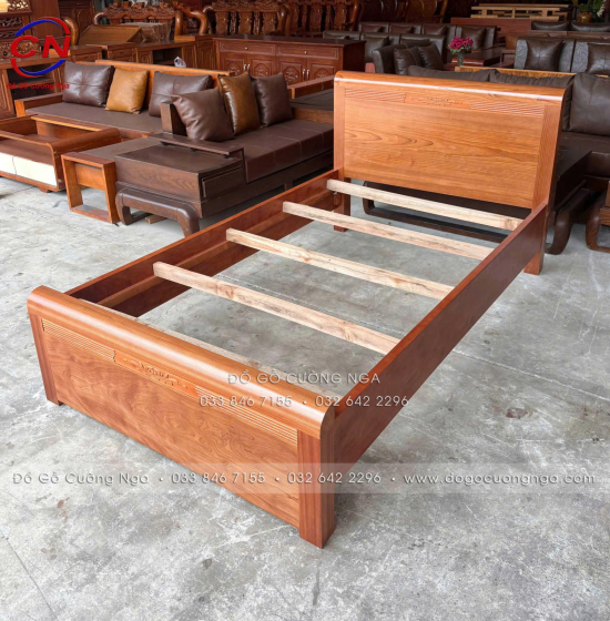 Giường Ngủ Gỗ Xoan Đào Phản Thưa 1m2 – Giường Đơn Chắc Chắn