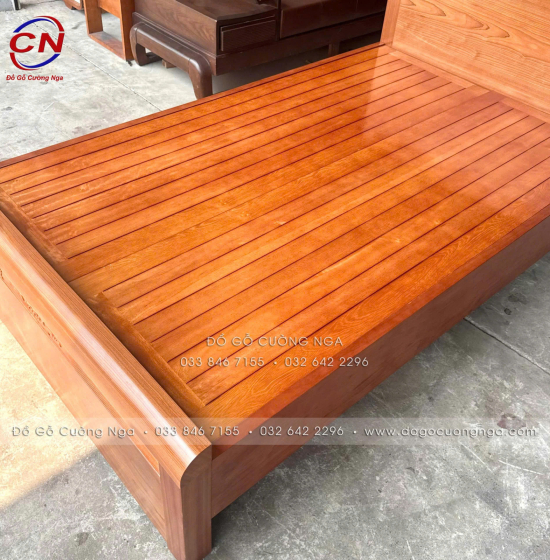 Giường Ngủ Gỗ Xoan Đào Phản Thưa 1m2 – Giường Đơn Chắc Chắn