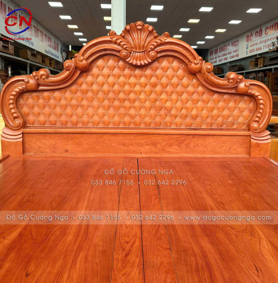 Giường Ngủ Gỗ Hương Đá Mẫu Trám 2 Ngăn Kéo Cao Cấp 
