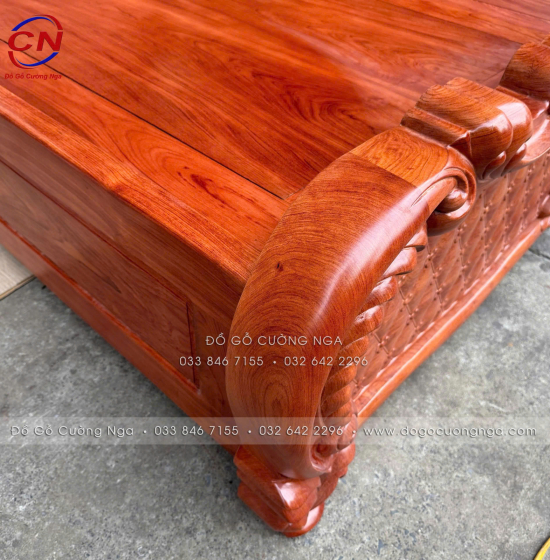 Giường Ngủ Gỗ Hương Đá Mẫu Trám 2 Ngăn Kéo Cao Cấp 