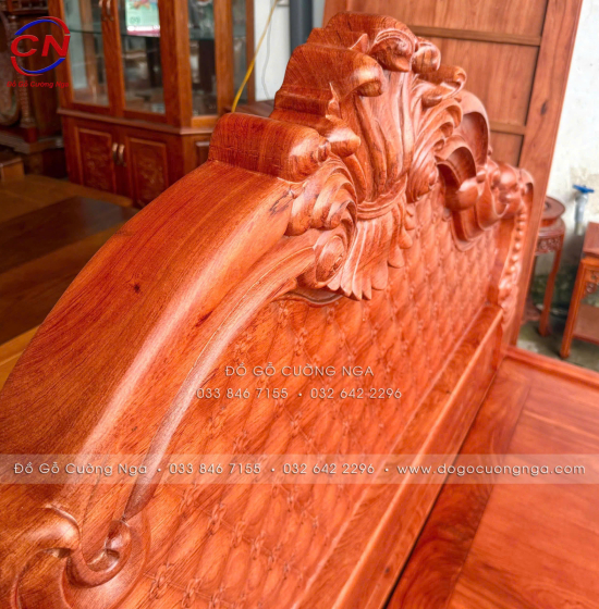 Giường Ngủ Gỗ Hương Đá - Phản Liền Tân Cổ Điển
