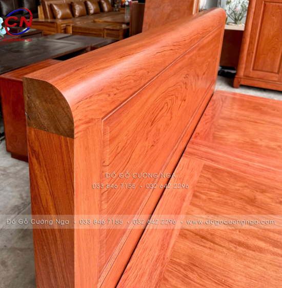 Giường gỗ hương đá ngăn kéo hiên đại 